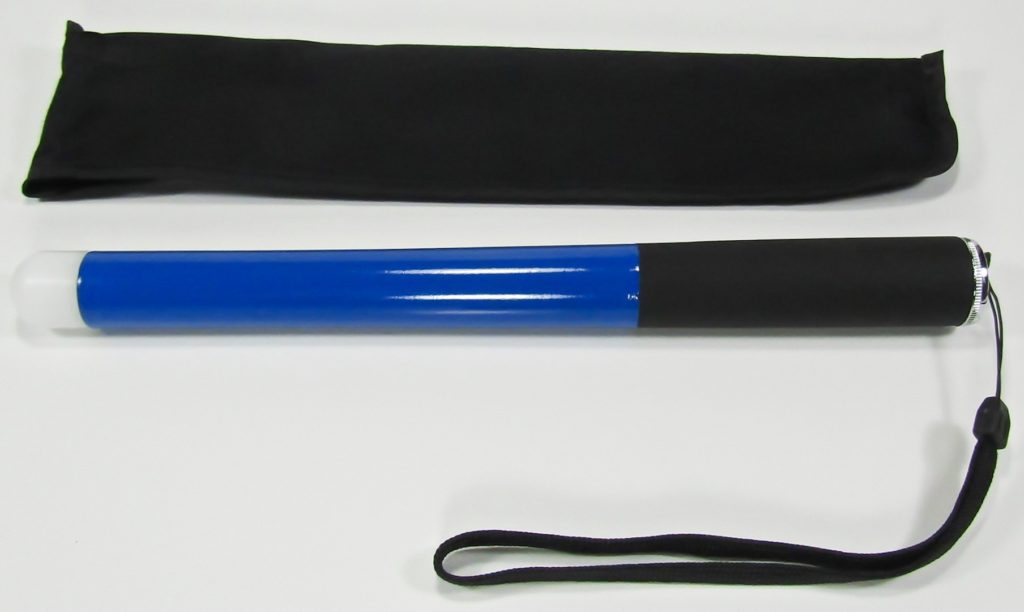 True Blue 48 inch cane with black nylon slim and flexible Velcro closure carry case